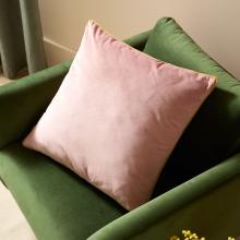 Furn Meridian Velvet Cushion Blush - Gold