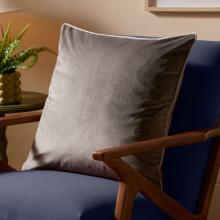 Furn Meridian Velvet Cushion Cover Charcoal-Dove