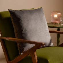 Furn Meridian Velvet Cushion Cover Charcoal-Moss