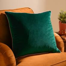Furn Meridian Velvet Cushion Cover Emerald-Blush