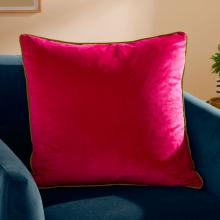 Furn Meridian Velvet Cushion Cover Hot Pink-Lime