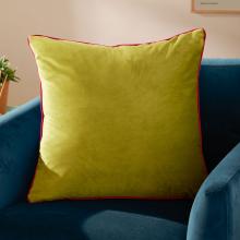 Furn Meridian Velvet Cushion Cover Lime-Hot Pink