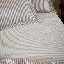 Yard Hebden Mauve Narrow Stripe Fitted Sheet