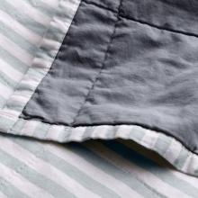 Yard Hebden Stripe Bedspread Mineral / Bay Denim Blue
