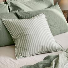 Yard Hebden Stripe Feather Filled Cushion Eucalyptus / Bay Green