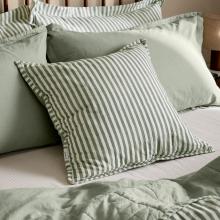 Yard Hebden Stripe Feather Filled Cushion Forest / Bay Green