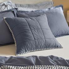 Yard Hebden Stripe Feather Filled Cushion Navy / Denim Blue