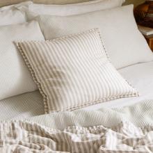 Yard Hebden Stripe Feather Filled Cushion Natural / Stone