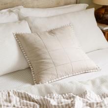 Yard Hebden Stripe Feather Filled Cushion Natural / Stone