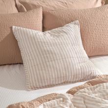 Yard Hebden Stripe Feather Filled Cushion Blush / Cotta