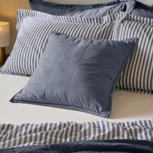 Yard Hebden Washed Cotton Feather Filled Cushion Denim Blue