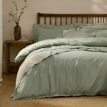 Yard Hebden Washed Cotton Duvet Set Bay Green