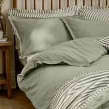 Yard Hebden Washed Cotton Pillowcase Pair Bay Green