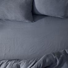 Yard Hebden Washed Cotton Fitted Sheet Denim Blue