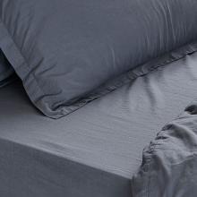 Yard Hebden Washed Cotton Fitted Sheet Denim Blue