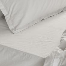 Yard Hebden Washed Cotton Fitted Sheet Chalk