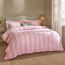 Wylder Birdie Stripe Duvet Cover Set Pink / Raspberry
