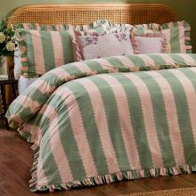 Wylder Birdie Stripe Duvet Cover Set Pink/Green