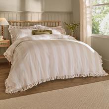 Wylder Birdie Stripe Duvet Cover Set Bay Oat / Milk