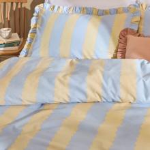 Wylder Birdie Stripe Duvet Cover Set Bay Lemon / Sky