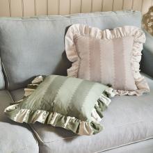 Wylder Birdie Stripe Cushion Bay Green / Mist