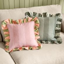 Wylder Birdie Stripe Cushion Pink / Green