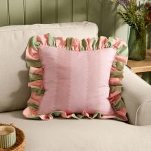 Wylder Birdie Stripe Cushion Pink / Green