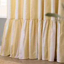 Wylder Birdie Stripe Ruffle Curtains Butter Yellow