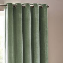 Yard Heavy Chenille Eyelet Curtains Eucalyptus