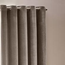 Yard Heavy Chenille Eyelet Curtains Greige