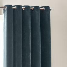 Yard Heavy Chenille Eyelet Curtains Marine