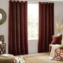 Yard Heavy Chenille Eyelet Curtains Nutmeg