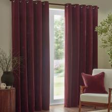 Yard Heavy Chenille Eyelet Curtains Beetroot