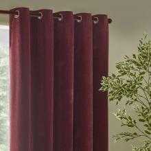 Yard Heavy Chenille Eyelet Curtains Beetroot