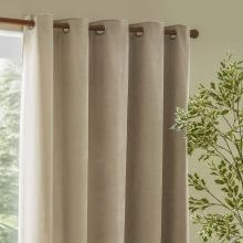 Yard Heavy Chenille Eyelet Curtains Linen