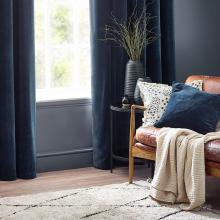Yard Heavy Chenille Feather Filled Cushion Navy