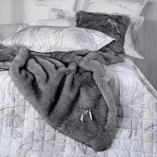 Blumarine Volpe Argentata Faux-Fur Throw
