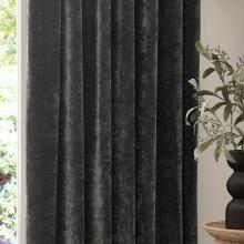 Yard Heavy Chenille Pencil Pleated Curtains Charcoal