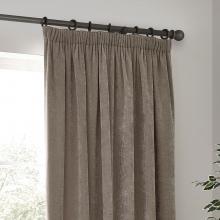 Yard Heavy Chenille Pencil Pleated Curtains Greige
