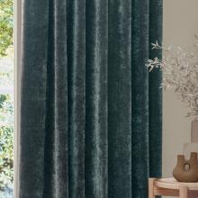 Yard Heavy Chenille Pencil Pleated Curtains Marine