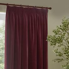 Yard Heavy Chenille Pencil Pleated Curtains Beetroot