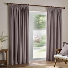 Yard Heavy Chenille Pencil Pleated Curtains Mauve