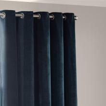 Yard Blackout Lined Heavy Chenille Eyelet Curtains Navy