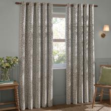 Wylder Grace Leaf Eyelet Curtains Mist Grey
