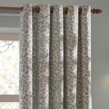 Wylder Grace Leaf Eyelet Curtains Mist Grey