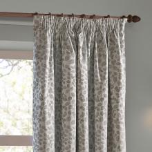 Wylder Grace Leaf Pencil Pleated Curtains Mist Grey
