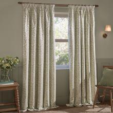 Wylder Grace Leaf Pencil Pleated Curtains Sage