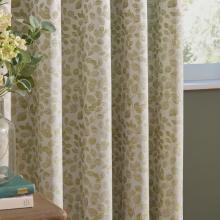 Wylder Grace Leaf Pencil Pleated Curtains Sage