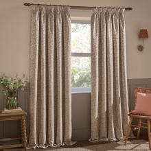 Wylder Grace Leaf Pencil Pleated Curtains Taupe