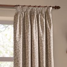 Wylder Grace Leaf Pencil Pleated Curtains Taupe